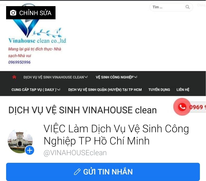 fanpage của vinahouse clean